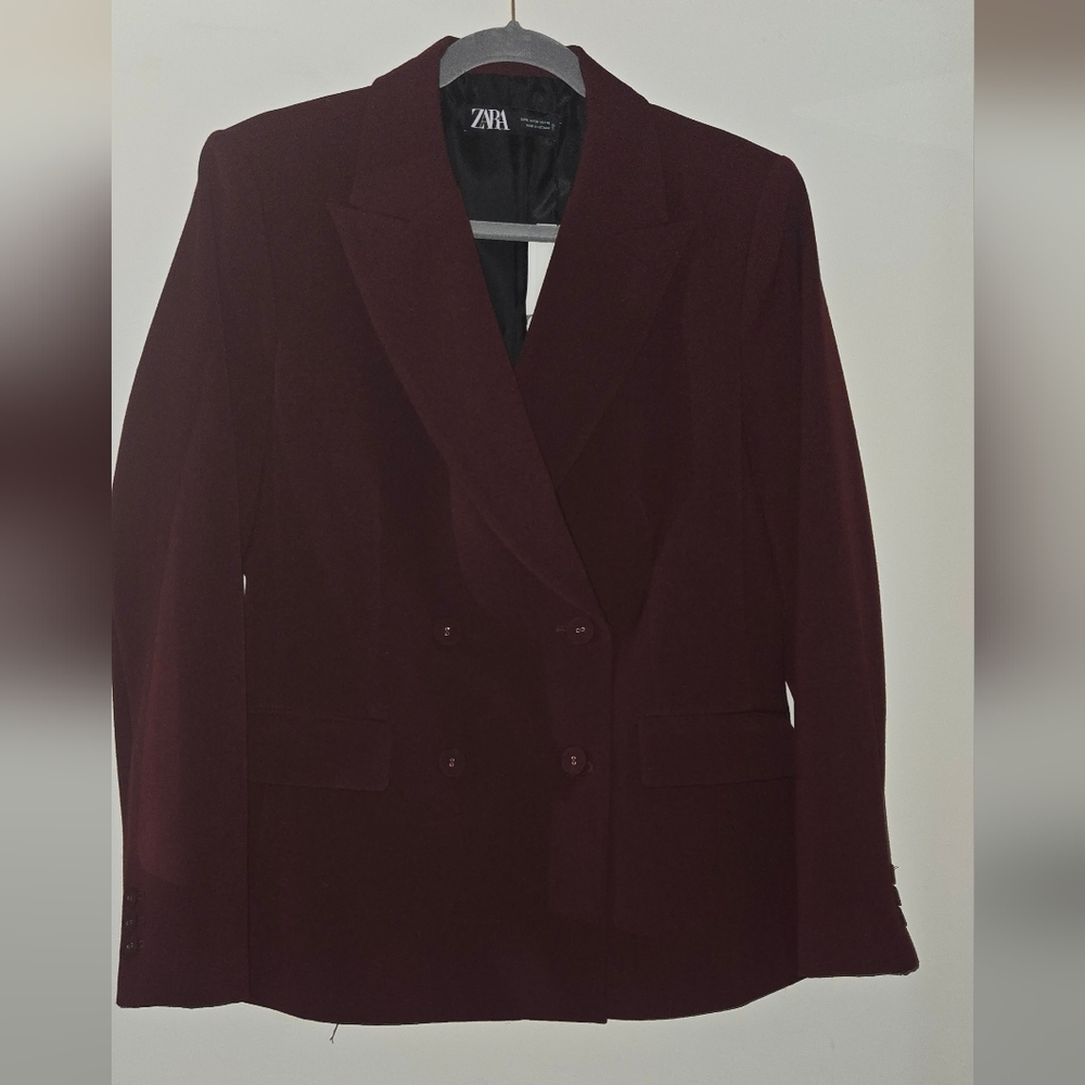 Zara Red Structured Blazer
